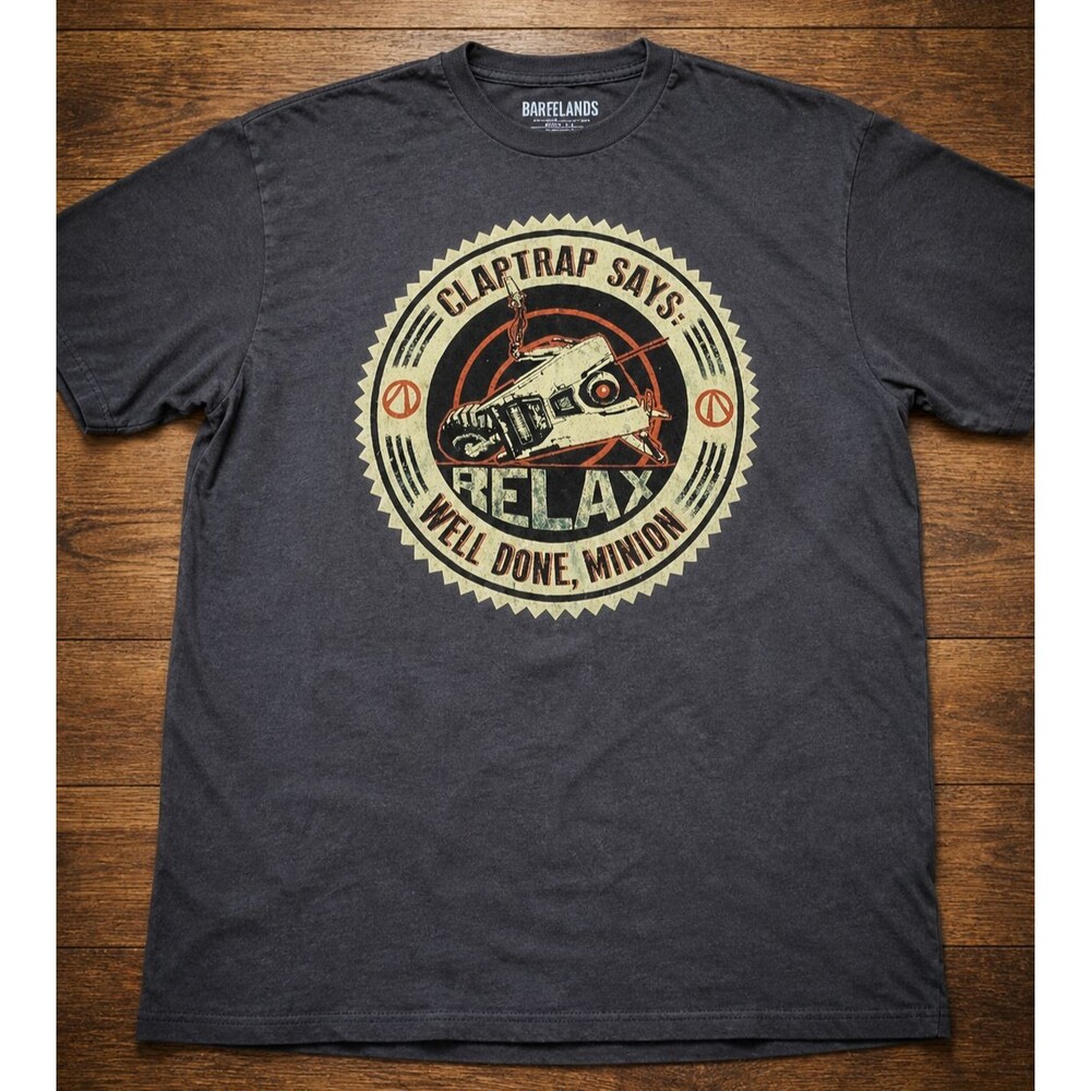 Claptrap Borderlands Graphic T Shirt Mens 2XL Gray Gaming Tee